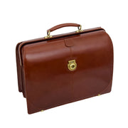 Exclusive Doctors Leather Bag Cognac Italian Briefcase Gladstone Bag Doc Open