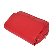 Womens Red Leather Shoulder Messenger Handbag Ada Front Letdown