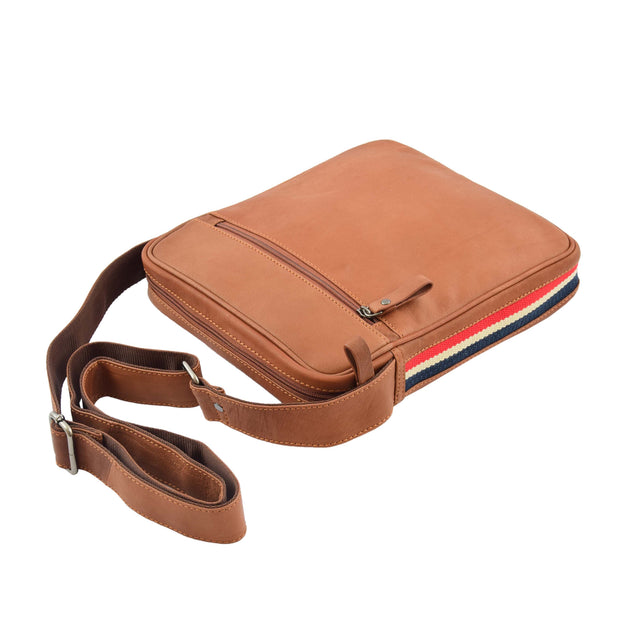 Mens Genuine Leather Messenger Flight Shoulder Bag Organiser Eric Tan Letdown