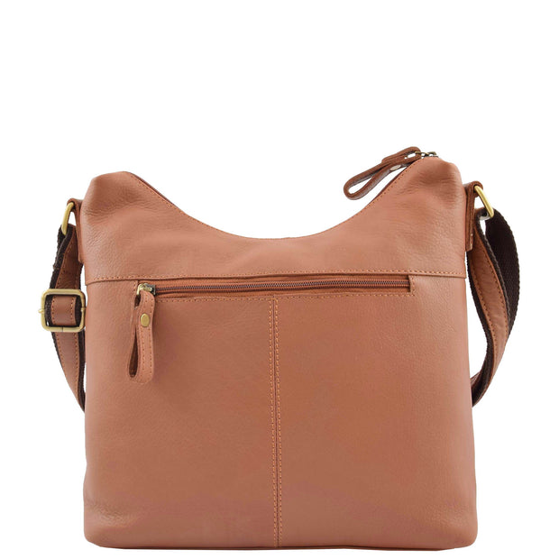 Womens Shoulder Bag Soft Cognac Leather Hobo Cross Body Handbag Talia Back