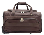 Travel Duffle Bag Lightweight Wheeled Holdall Weekend Cabin Bag Darwin Brown