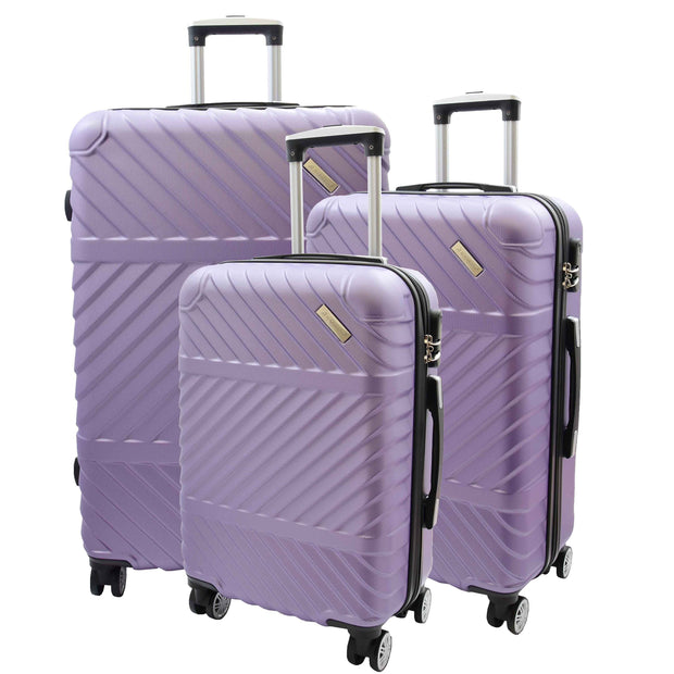 Robust 4 Wheel Luggage ABS Purple Lightweight Digit Lock Suitcases Travel Bags Cosmos