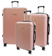 4 Wheel Suitcases Hard Shell Rose Gold ABS Digit Lock Lightweight Luggage Travel Bag Melton
