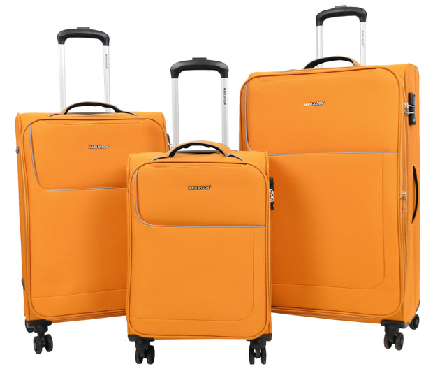 Lightweight 4 Wheels Soft Luggage Expandable TSA Lock Mercury Yellow