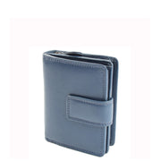 Womens Soft Leather Purse Mid-Sized Cards ID Notes Coins Pocket RFID Safe Anya Navy