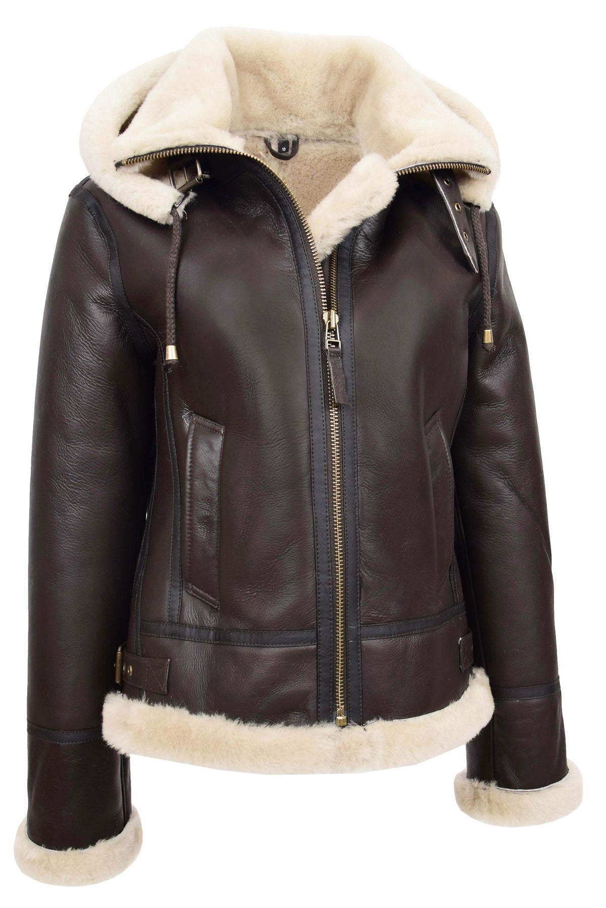 Womens Real Sheepskin Jacket Hooded B3 Shearling A1 Fashion Goods