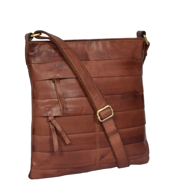 Womens Vintage Tan Leather Shoulder Cross body Bag A1 Fashion Goods