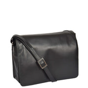 Womens BLACK Leather Shoulder Bag Classic Casual Cross Body Satchel A54