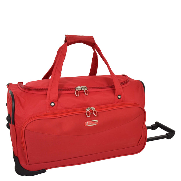 Travel Duffle Bag Lightweight Wheeled Holdall Weekend Cabin Bag Darwin Red