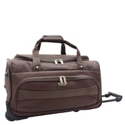 Travel Duffle Bag Lightweight Wheeled Holdall Weekend Cabin Bag Darwin Brown