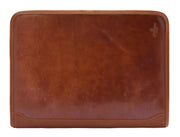 Real Leather Folio Underarm Bag Cognac Ring Binder A4 Pad - Arturo 1