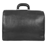 Italian Leather Doctors Briefcase Business Professionals Gladstone Bag Black - Djoser 1