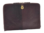 Distressed Brown Leather Folio Case iPad Cover A4 Document Underarm Bag Nester