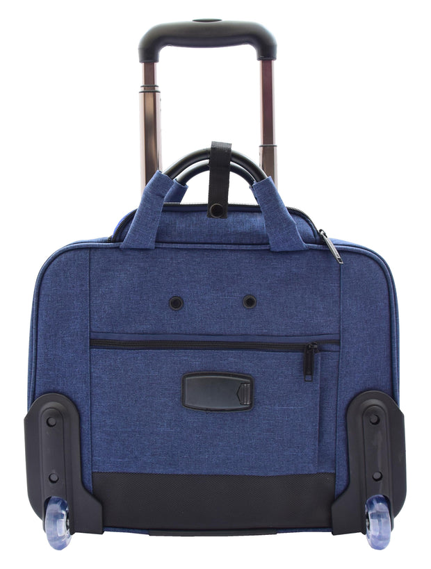Rolling Pilot Case Business Briefcase Cabin Size Laptop Bag Blue Jean Airborne