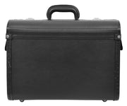 Pilot Case Faux Leather Large Briefcase Doctors Business Professionals Bag Porto Black 2