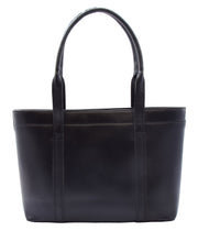 Womens Genuine Cowhide Leather Shoulder Bag Large Shopper Handbag Mazie Black