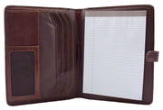 Italian Leather Conference Folder Brown A4 Writing Pad Underarm Bag Enzo 1
