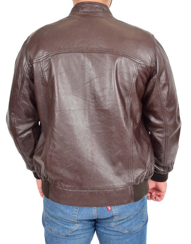 Mens Leather Harrington Jacket Classic Raglan Sleeves Blouson G-9 Dustin Brown 2