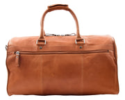 Genuine Leather Holdall Sports Weekend Travel Duffle Bag Miami Cognac 1
