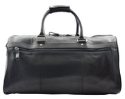 Genuine Leather Holdall Sports Weekend Travel Duffle Bag Miami Black1