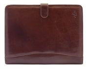 Italian Leather Conference Folder Brown A4 Writing Pad Underarm Bag Enzo 2