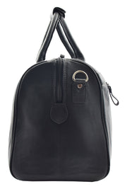 Genuine Leather Holdall Sports Weekend Travel Duffle Bag Miami Black 2