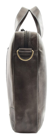 Real Soft Leather Satchel Vintage Black Briefcase Business Office Bag Rio 2