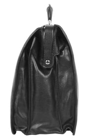 Italian Leather Doctors Briefcase Business Professionals Gladstone Bag Black - Djoser 2