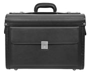 Pilot Case Faux Leather Large Briefcase Doctors Business Professionals Bag Porto Black 3
