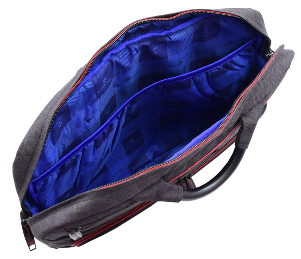 Laptop Bag Casual Briefcase Satchel Soft Polyester Jean Black