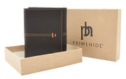 Mens Brown Hunter Leather Wallet Trifold RFID Safe ID Credit Cards Banknotes Boxed Blake