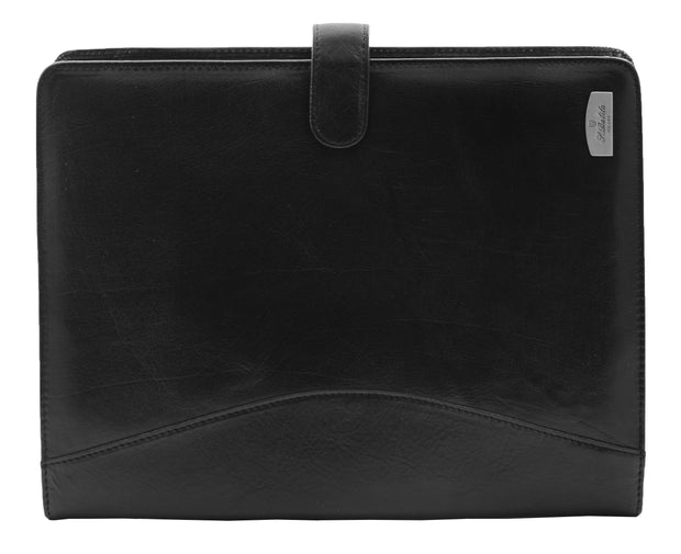 Italian Leather Conference Folder Black A4 Writing Pad Underarm Bag Enzo 3