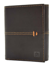 Mens Brown Hunter Leather Wallet Trifold RFID Safe ID Credit Cards Banknotes Boxed Blake