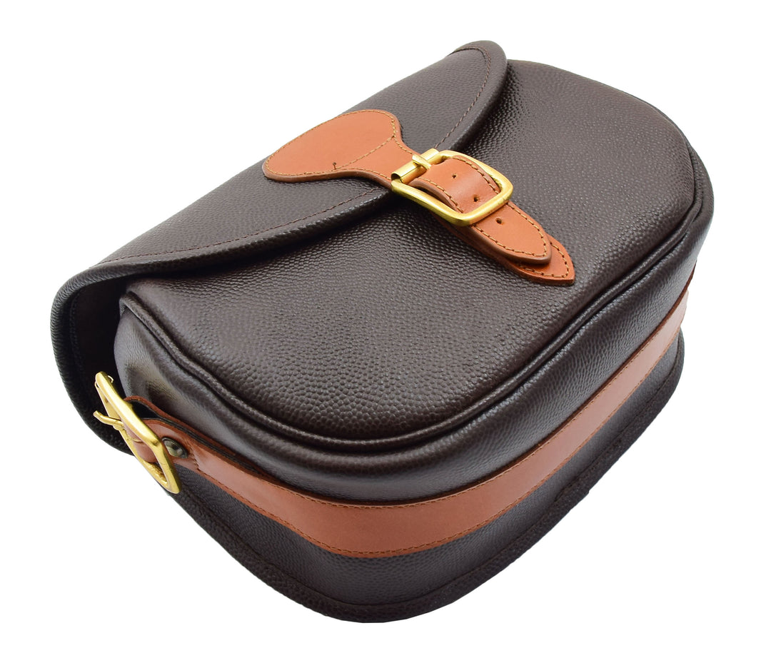Hand Made Brown Leather Shooting Cartridge Pouch Bag - View #4