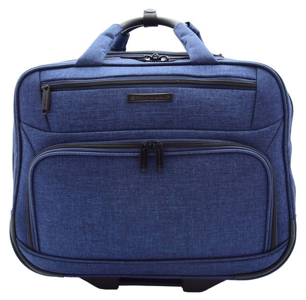 Rolling Pilot Case Business Briefcase Cabin Size Laptop Bag Blue Jean Airborne