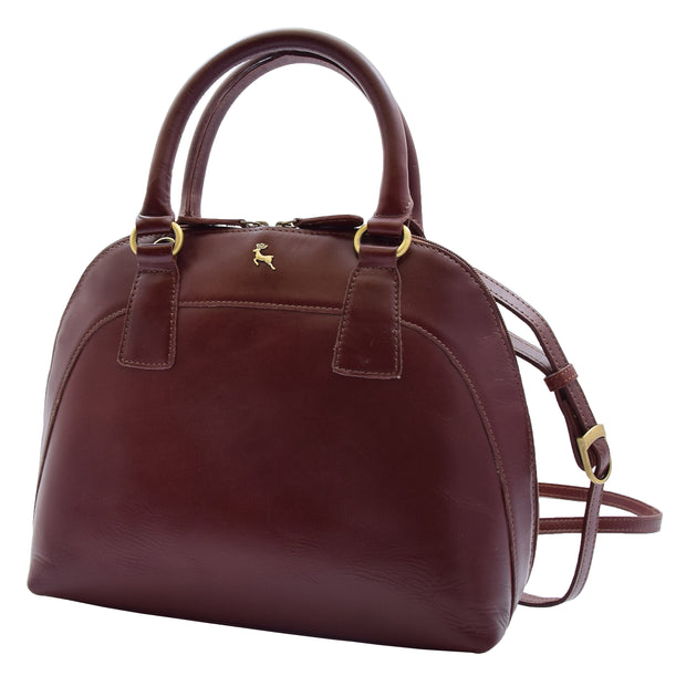 Womens Cowhide Leather Handbag Doctor-style Hobo Bag Ellie Chestnut