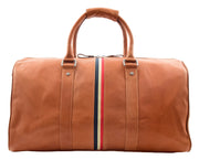 Genuine Leather Holdall Sports Weekend Travel Duffle Bag Miami Cognac 4
