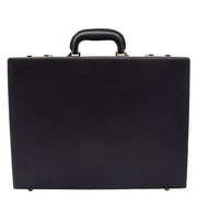 Black Faux Leather Attaché Case Classic Briefcase Hand Carry Business Bag AP57