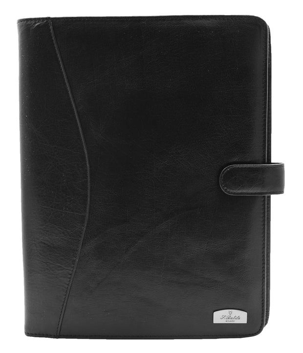 Italian Leather Conference Folder Black A4 Writing Pad Underarm Bag Enzo 4