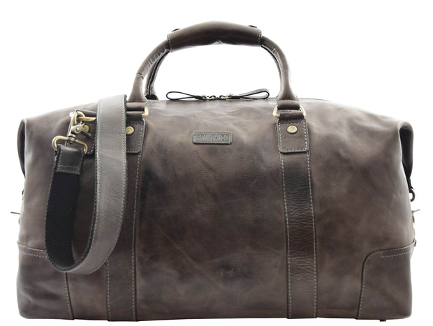 Genuine Leather Holdall Vintage Black Travel Weekend Duffle Bag Rome 5