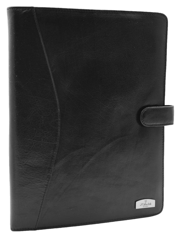Italian Leather Conference Folder Black A4 Writing Pad Underarm Bag Enzo 5