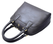Womens Cowhide Leather Handbag Doctor-style Hobo Bag Ellie Black