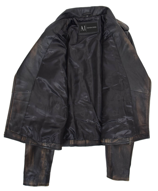 Womens Trendy Biker Leather Jacket Beyonce Rub Off 5