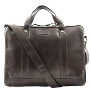 Real Soft Leather Satchel Vintage Black Briefcase Business Office Bag Rio 5