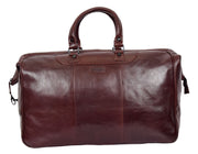 Real Leather Holdall Brown Sports Weekend Cabin Size Travel Gladstone Duffle Bag Owen