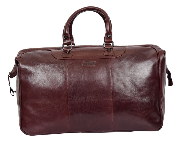 Real Leather Holdall Brown Sports Weekend Cabin Size Travel Gladstone Duffle Bag Owen