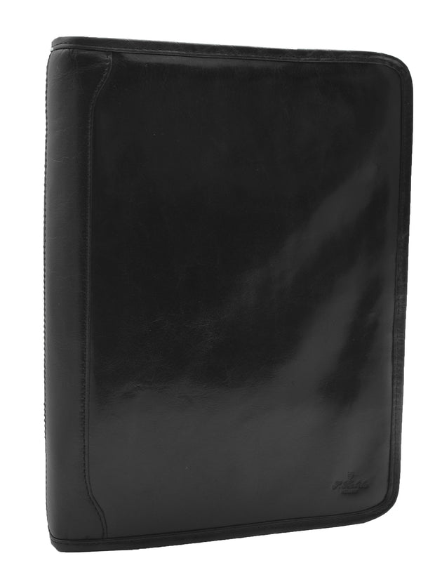 Real Leather Folio Underarm Bag Black Ring Binder A4 Pad - Arturo 5