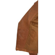 Womens Soft Genuine Leather Biker Jacket Slim Fit Coat Julie Chestnut Lining