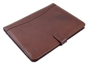 Italian Leather Conference Folder Brown A4 Writing Pad Underarm Bag Enzo