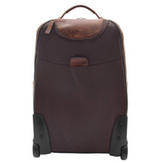 Wheeled Cabin Suitcase Real Brown Leather Luggage Travel Bag Carlos Back